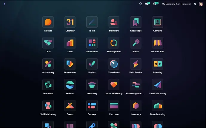 Odoo pantalla